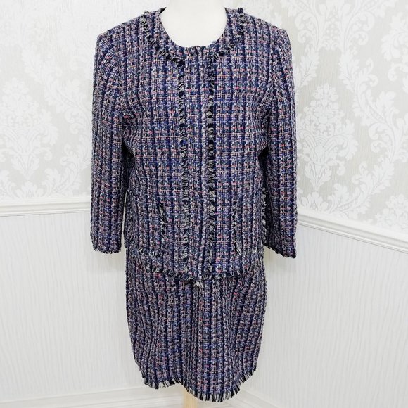 Ann Taylor Colorful Weave Pattern Short Sleeve Dress and Jacket Size 12 - Picture 2 of 6